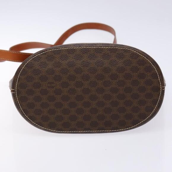 CELINE Macadam Canvas Hand Bag Pvc Leather Brown Gold - Picture 9 of 13